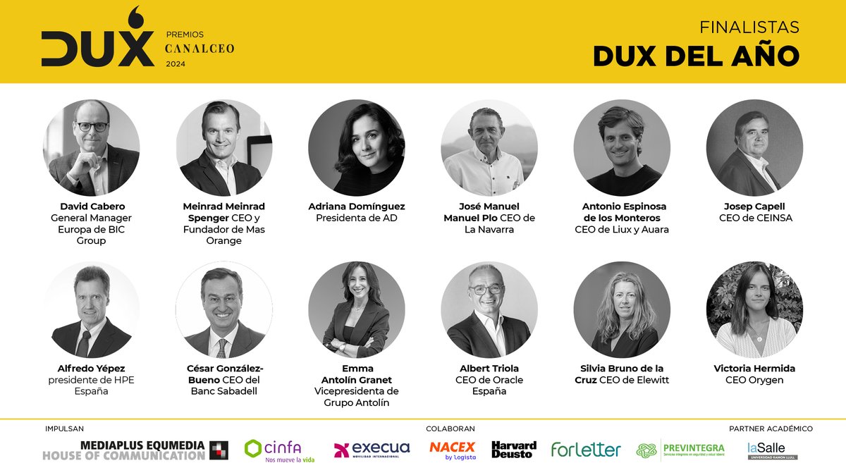 Mañana descubriremos el nuevo galardón #DUXDelAño de los #PremiosDUX. Se trata de un galardón a propuesta del jurado. 

Compartimos con vosotros los finalistas de este año 🤞

¡Mucha suerte!