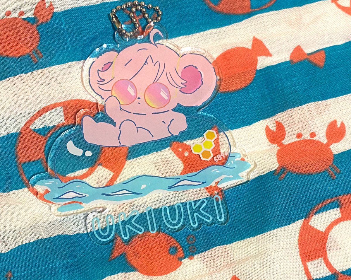 「暑くなってきたので、過去に作った、うっきーこはく、うきうきキーホルダーなんかつけ」|せやなのイラスト