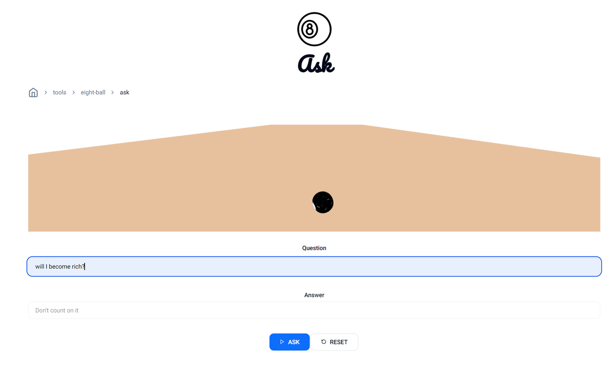 toolplaza_app's tweet image. Struggling with decisions?🤔Look no further! Introducing the incredible tool, the 'eight-ball'🎱 Just ask your burning questions and let the magic unfold. Get ready to unveil the answers you seek! Take a look on toolplaza.app/en/tools/eight… !  #EightBall #MagicAnswers