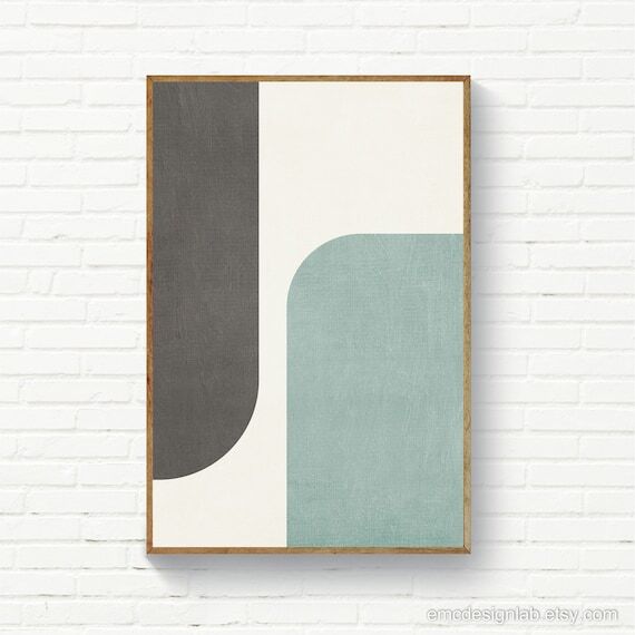 Minimalist Modern Print in Blue/Green and Colors, MCM Gray Print, Living Room Classy Poster, Office Decor Ideas, Minimalist Loft Wall Art by EmcDesignLab #ModernDesign #AbstractArt #MidCenturyModern #InteriorDesign #ColorfulArtworks #AbstractPrints #Mode… ift.tt/Gb30UDM