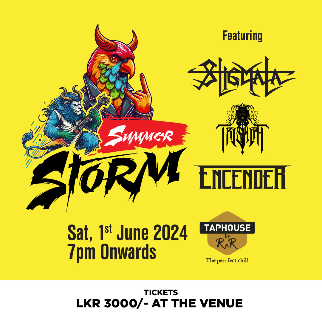 ZEntertainSL's tweet photo. @Stigmatasl Summer Storm! TAPHOUSE, JUN 1, 7pm     

#clubpromoter @Suresh_Stigmata #rock #ColomboNightLife #SriLanka #colombo https://t.co/SMeRR8Wzns