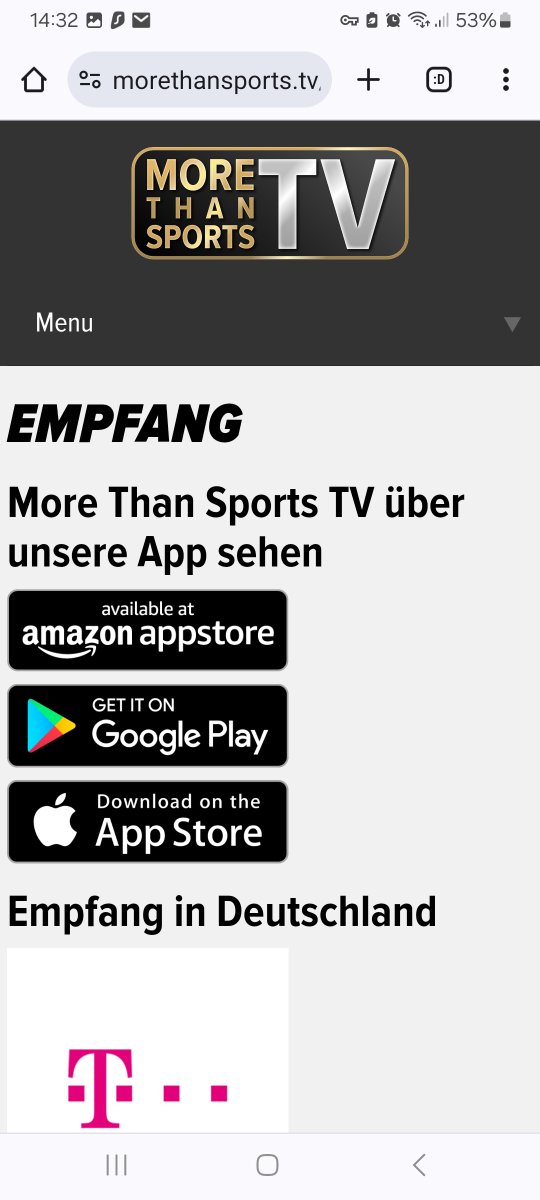 More than Sports TV kann bei diesen Anbietern empfangen werden.  #germanhomeofnascar