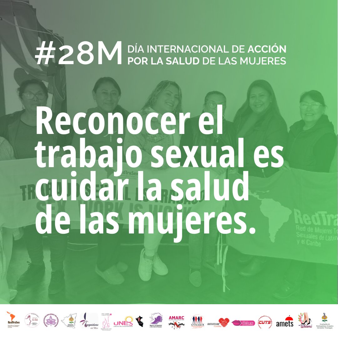 #28M 💚 ¿Por qué? 🤔 Porque la falta de regulación del trabajo sexual nos expone a condiciones de precariedad y peligro.

🚨 Hoy, Día Internacional de Acción por la Salud de las Mujeres, exigimos reconocimiento del trabajo sexual para cambiar esta realidad [Abrimos hilo].