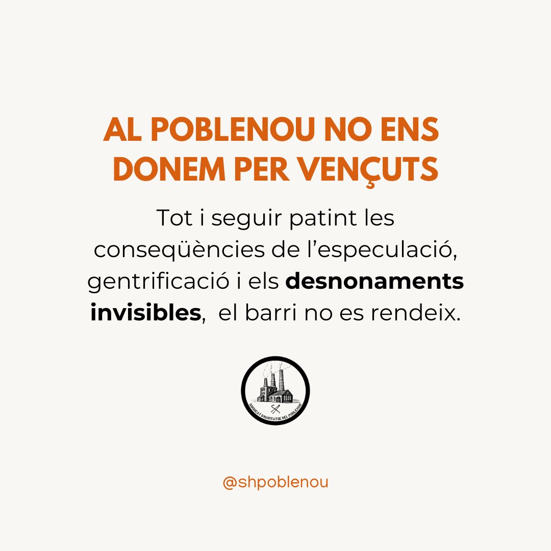 Sindicat d'Habitatge del Poblenou tweet media