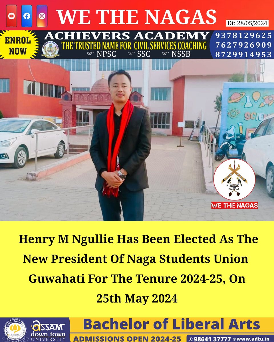Henry M Ngullie Has Been Elected As The New President Of The Naga Students Union Guwahati For The Tenure 2024-25, On 25th May 2024. . . . #Nagaland #WeTheNagas #Dimapur #Kohima