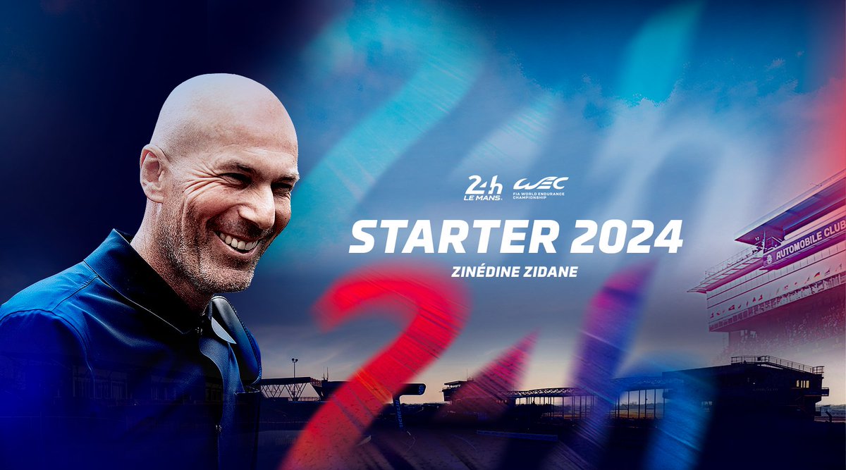 𝗭𝗶𝗻𝗲𝗱𝗶𝗻𝗲 𝗭𝗶𝗱𝗮𝗻𝗲 has been named starter of the 24 Hours of Le Mans!⚽ One of the greatest French sportspeople of all time will wave the French flag to start of the 92nd running of the iconic endurance race on Saturday 15 June at 16:00. #LeMans24