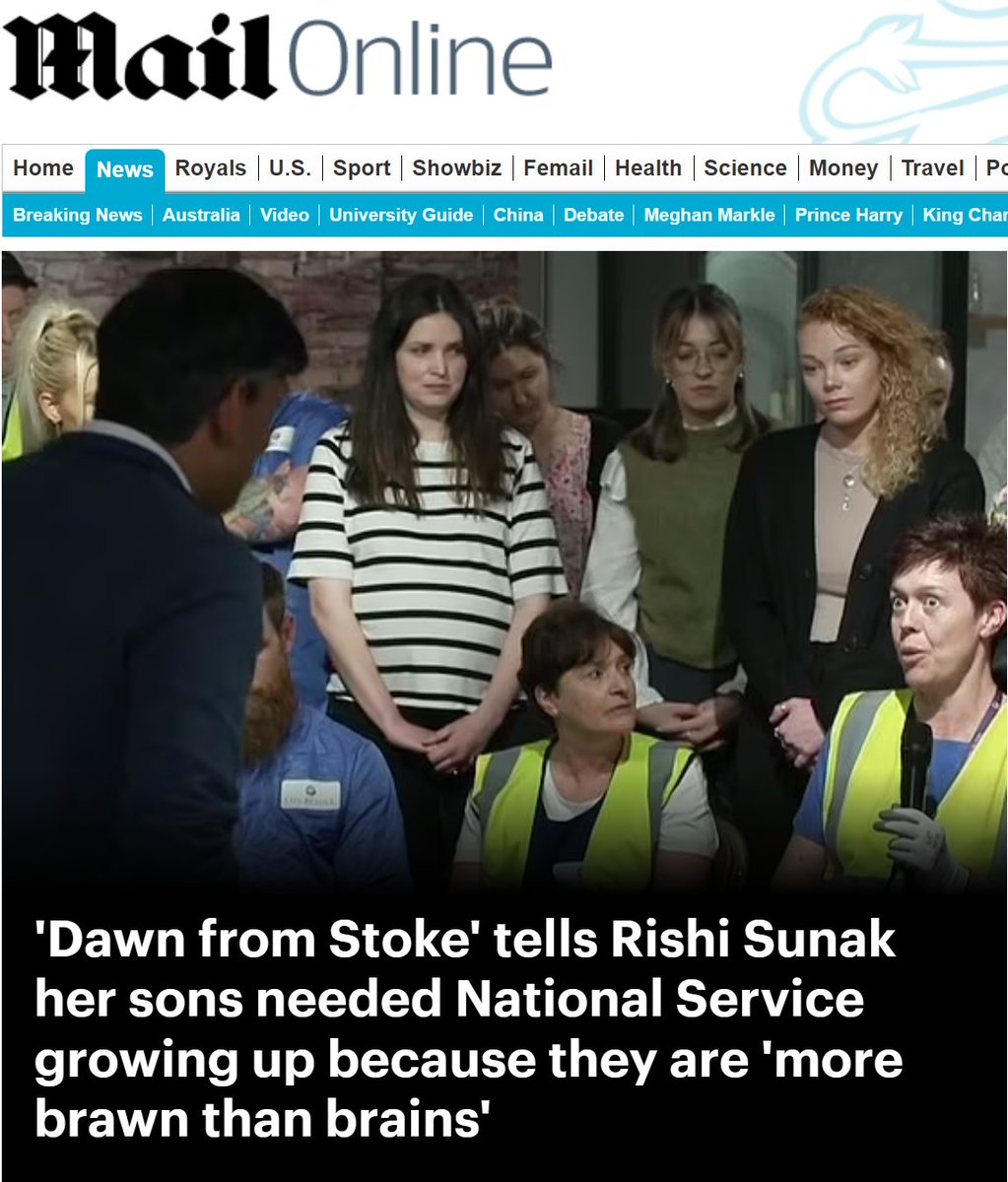 It has just dawned on Dawns workmates at one of the few pottery factories left, that she's a bit daft. #ToriesOut691 #NationalService #DailyFail #Sunackered