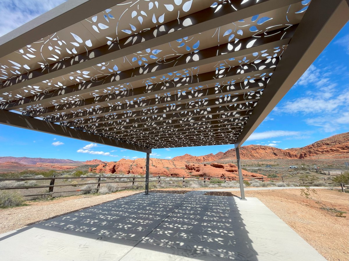 Our new laser-cut panels add more shade to your trellis with fun shadows throughout the day. Visit poligon.com/umbra/ to see more patterns and offerings.