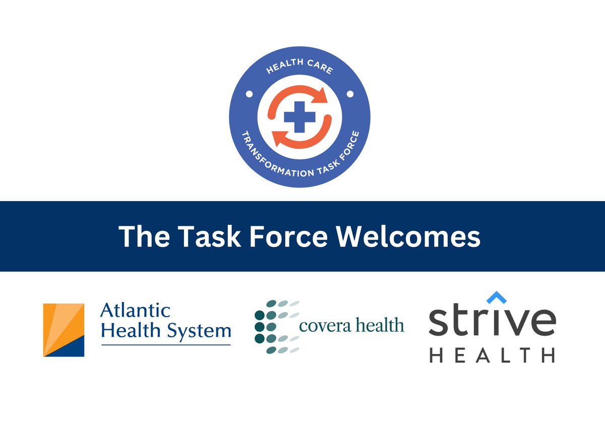 🚨@HCTTF is excited to announce new members @AtlanticHealth, @coverahealth, and @StriveHealthUS.

“Their commitment to advancing value-based care aligns with ours and we eagerly anticipate the valuable contributions they will bring to our collaborative efforts.” said Todd Van