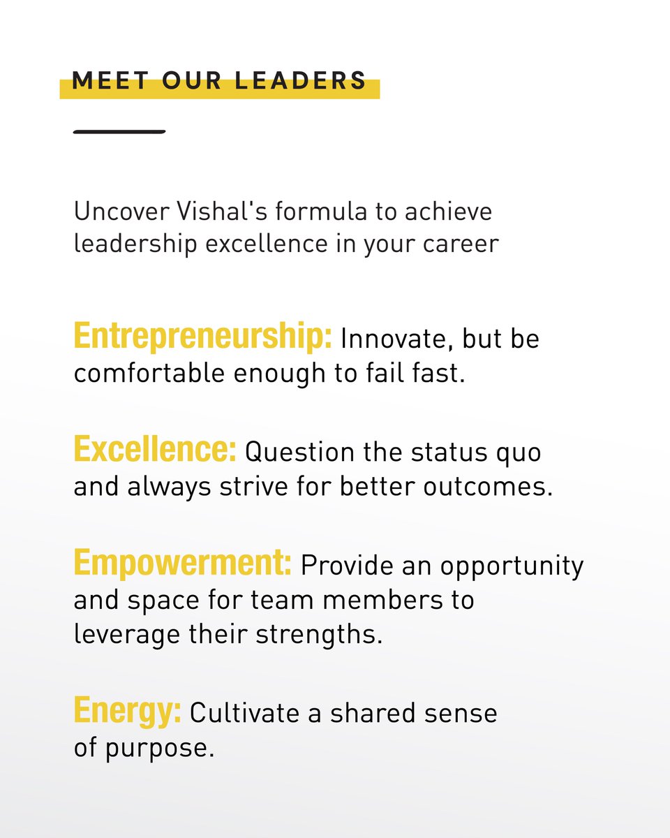 GlobalLogic's tweet photo. Meet Vishal Anand, Group Vice President & Head of the Americas, who is driven by a passion for cultivating high-performance teams and fostering innovation.
Scroll through as he unveils his blueprint of the 4 'E's for leadership excellence.
#GLeads #LifeAtGL https://t.co/NMoongItmR
