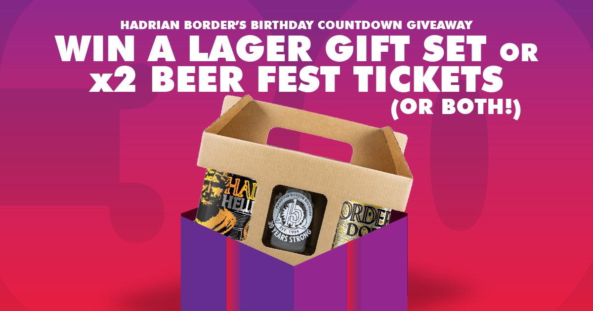 HadrianBorder's tweet photo. 🎁The big birthday giveaways continue...
🍻 WIN one of our anniversary special IPA gift packs by liking this post
or
🎟 WIN x2 tickets to our 30th Birthday Beer festival on 7-9th June by reposting
or
Like + repost, and if you're really lucky you could win both! https://t.co/7YZ8OgqyY5