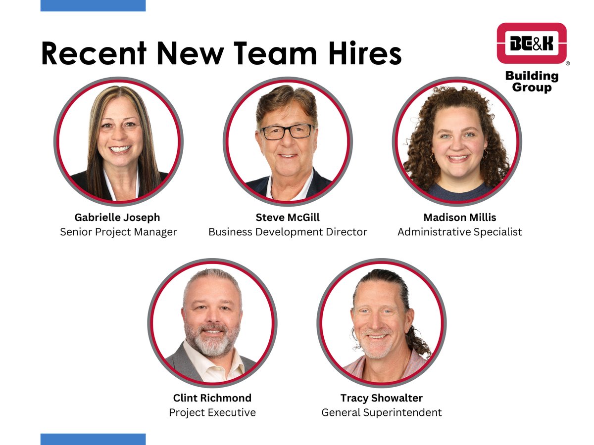 BE&K welcomes the newest members to our family! We’re thrilled to have them join our team and can’t wait to see all that we will accomplish together! 

#BEKlife 
#ItsAllAboutPeople 
#NewHires