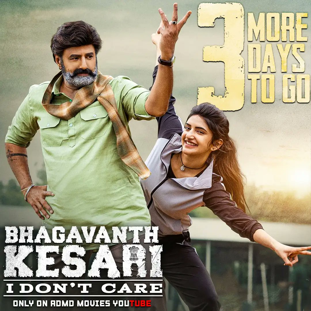 3Days To Go.. #BhagavanthKesari (Hindi) YouTube Premiere 31st May @ 8PM 🔥🔥 #NandamuriBalakrishna @AnilRavipudi @sreeleela14 @MsKajalAggarwal @rampalarjun @MusicThaman @Shine_Screens @sahugarapati7 @harish_peddi @YoursSKrishna @JungleeMusicSTH