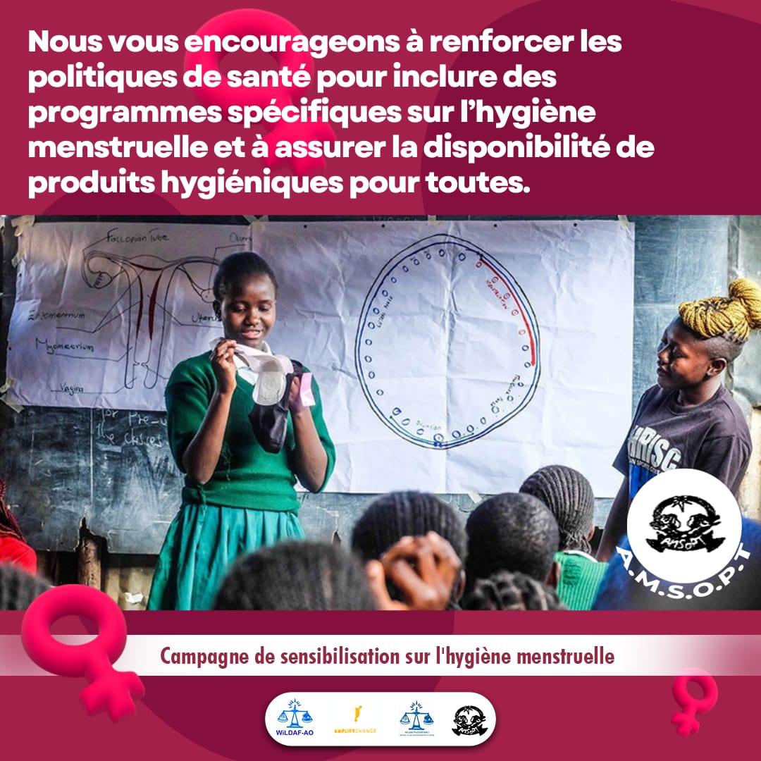 Dans de nombreux pays, les adolescentes n'ont pas accès à des toilettes propres ou à un espace privé pour changer leurs produits menstruels à l'école. #MHDay2024! #PeriodFriendlyWorld @OngAmsopt