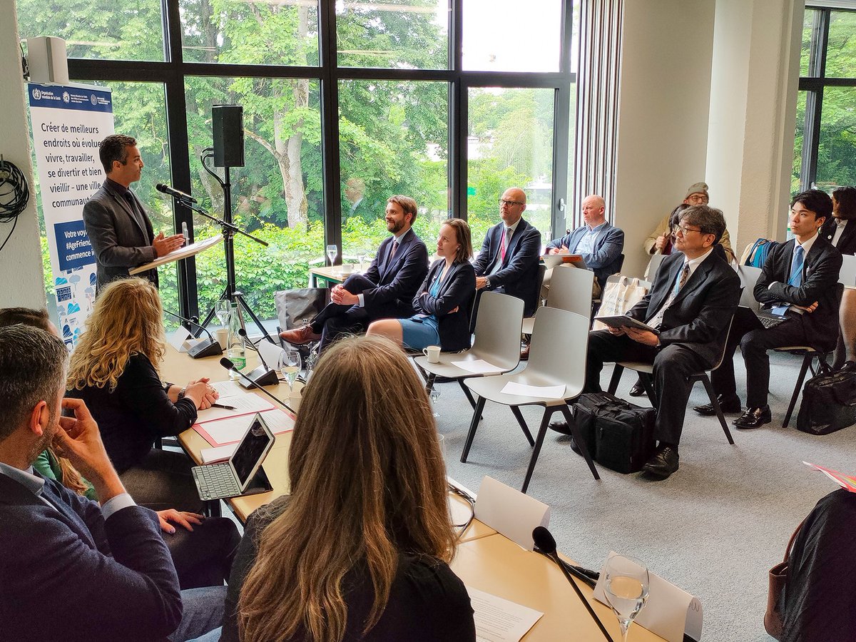 Great to hear ministers from 🇯🇵, 🇳🇴 &amp; 🇸🇮 speak at #WHA77 side event on #AgeFriendly cities hosted by <a href="/NorwayInGeneva/">Norway in Geneva 🇳🇴</a> yesterday.
 
Examples from 🇫🇷🇮🇪🇯🇵🇳🇴🇨🇭🇸🇮 showed becoming age-friendly supports better health &amp; well-being for everyone in a community – no matter what their age.