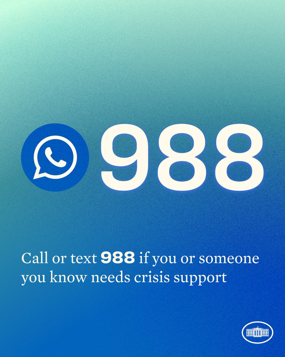 Mental health is health.

If you or someone you know needs support, text or call 988 or visit 988lifeline.org.

You are not alone.