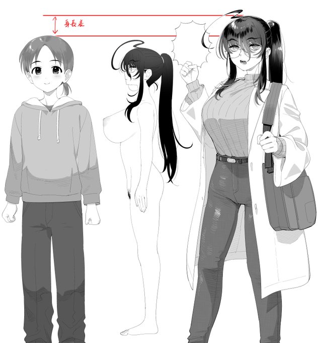 こんなキャラデザばっかしているよ。(デカ女ブームに便乗) 