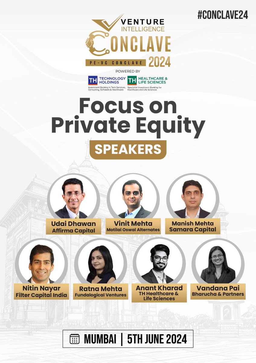 ventureindia's tweet photo. Listen to the top brains discuss on Private Equity: The Road Ahead at the Venture Intelligence PE-VC Conclave'24 at Mumbai on June 5.

For participation call 9884936665 / 9176000521 or email apex@ventureintelligence.com https://t.co/W9pRMxvehb