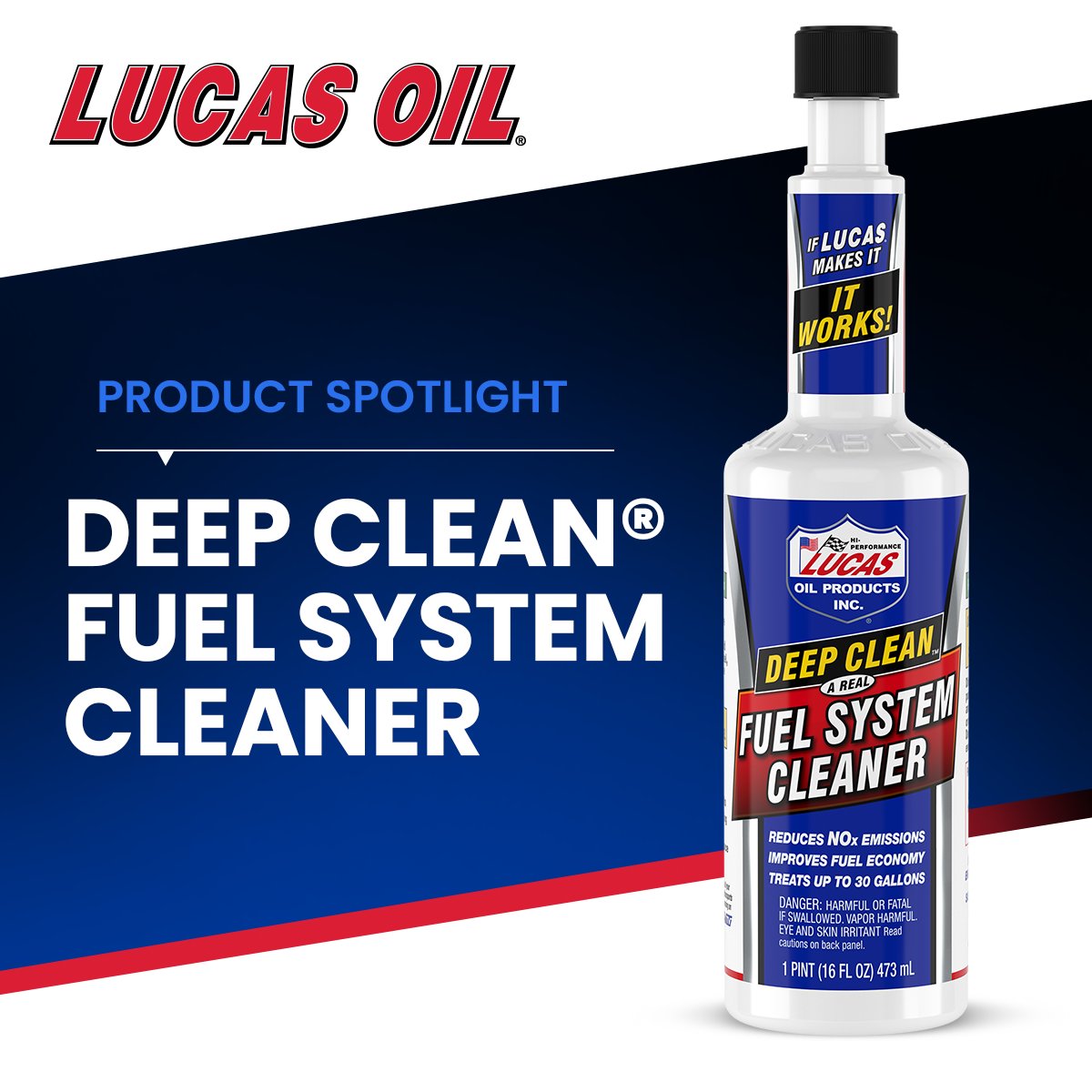 🐌 Does your ride feel a little sluggish?

⛽️ Just pour a bottle of our Deep Clean® Fuel System Cleaner into your fuel tank and let the product do the work while you drive! It'll remove carbon deposits and raise mpg and performance in the process! 💪

#LucasWorks #DIY #CarCare