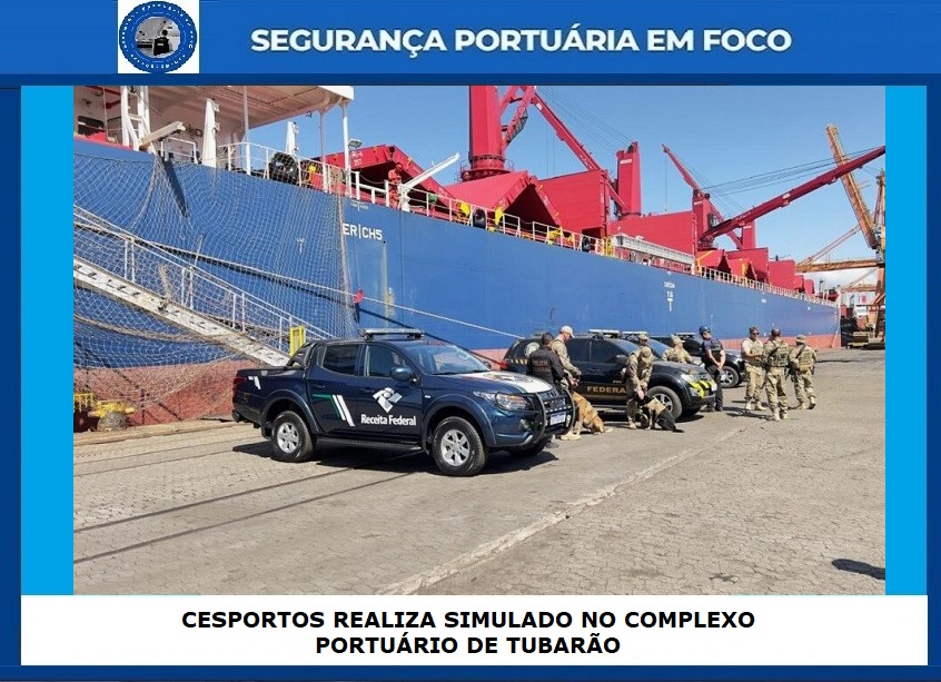 SEGPORTEMFOCO's tweet photo. CESPORTOS REALIZA SIMULADO NO COMPLEXO PORTUÁRIO DE TUBARÃO
Exercício simulou busca de entorpecentes em navio mercante no complexo portuário de Tubarão, em Vitória, no Espírito Santo
#IspsCode #Cesportos #PortoDeTubarão

Link:
https://t.co/evipadc2cP https://t.co/fFbeOXF5FN