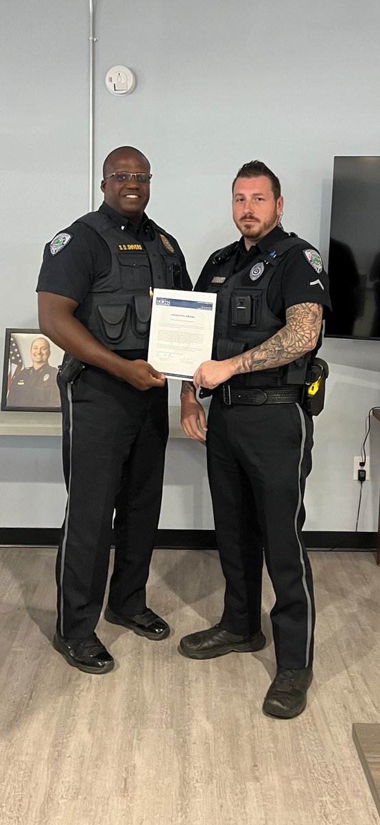 NCPD is pleased to announce that Pfc. Anthony Windhorst has been honored with the 'Lifesaving Award' for April 2024. On March 31, Pfc. Windhorst swiftly responded to a distress call at Northwoods Mall, where a woman was found unresponsive in her vehicle.