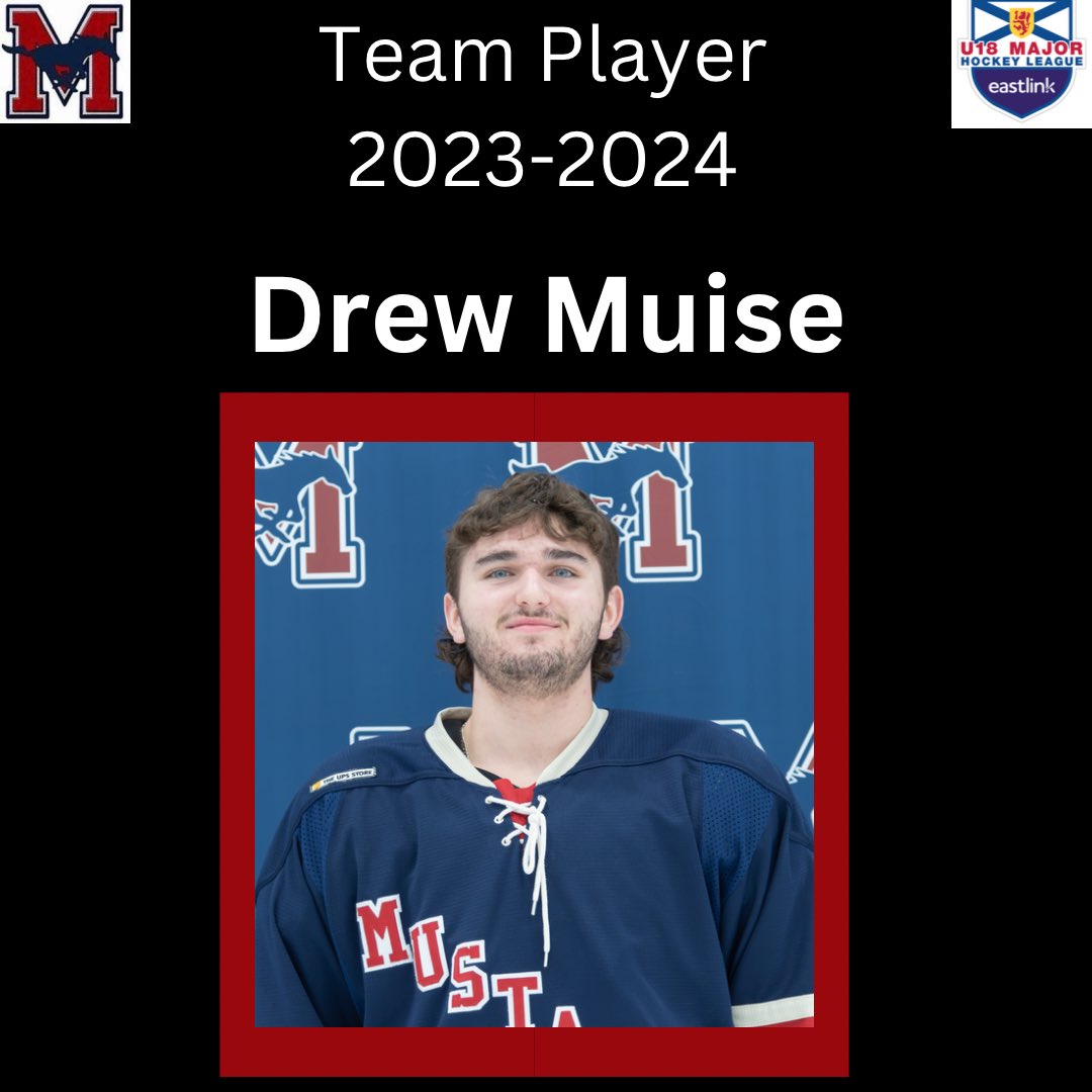 Mustangs 23-24 Award winners: 

MVP - Angus Arnold
Offensive Player - Kellen Fuller
Defensive Player - Lucien Doucette
Coaches Award - Luke Crotty
Team Player - Drew Muise
Rookie of the Year- Noah Muise
Offensive Rookie - Carter Sullivan
Defensive Rookie - Dylan Paplinskie
