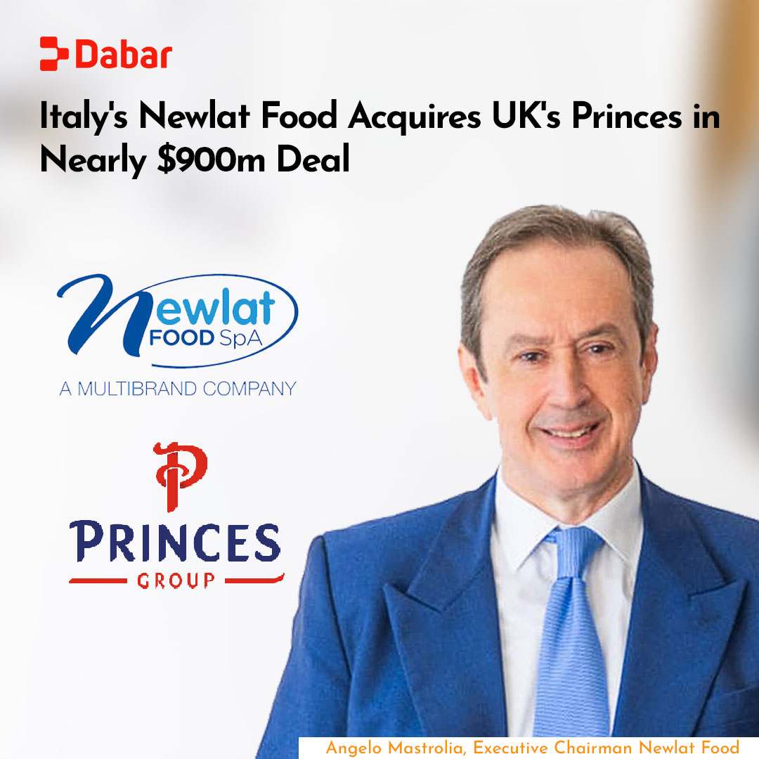 Newlat Food acquires UK’s Princes for £700M ($892M), aiming to create Milan's first food sector unicorn and expand its global footprint. 

Learn more at thedabar.com. #FoodIndustry #BusinessNews #GlobalExpansion