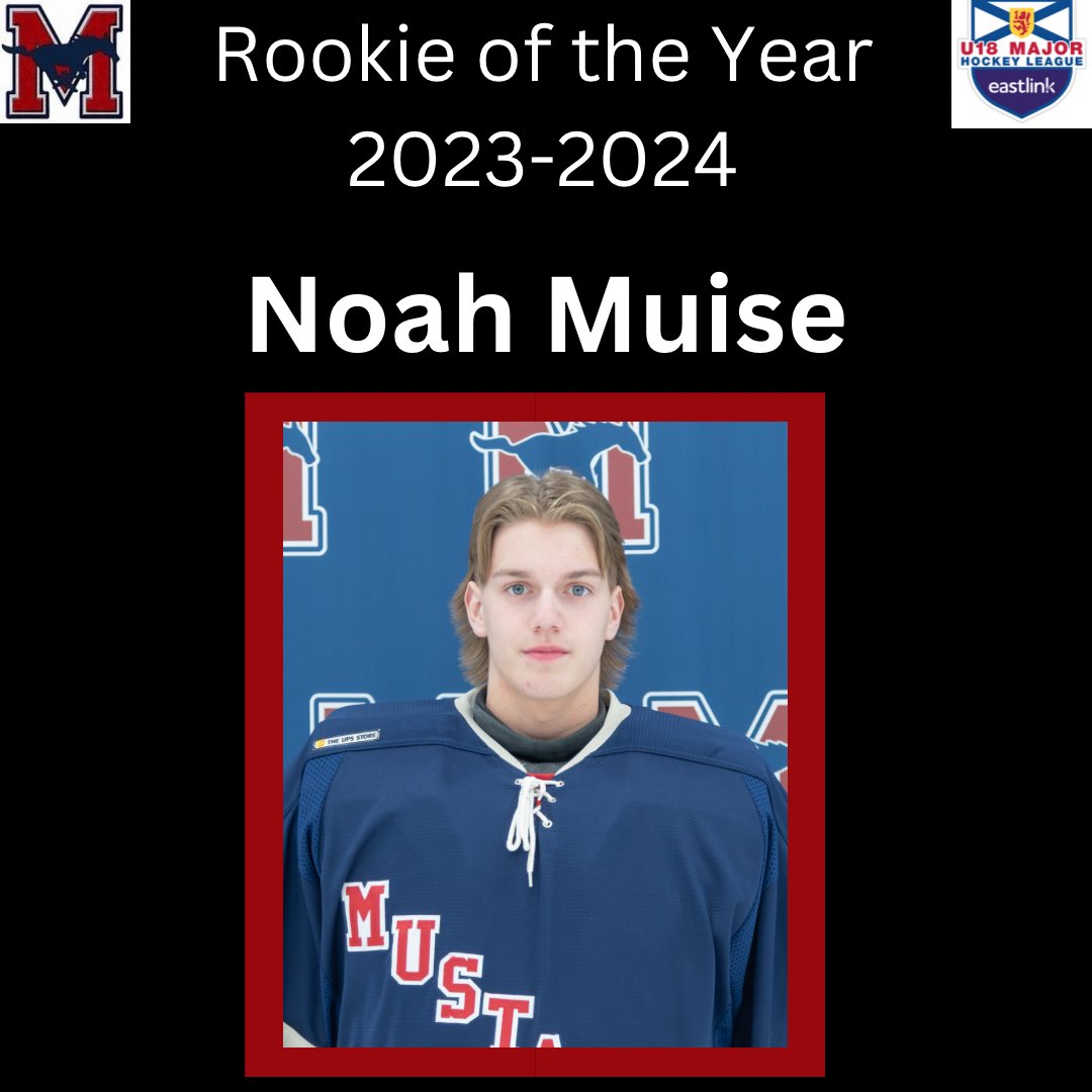 Mustangs 23-24 Award winners: 

MVP - Angus Arnold
Offensive Player - Kellen Fuller
Defensive Player - Lucien Doucette
Coaches Award - Luke Crotty
Team Player - Drew Muise
Rookie of the Year- Noah Muise
Offensive Rookie - Carter Sullivan
Defensive Rookie - Dylan Paplinskie