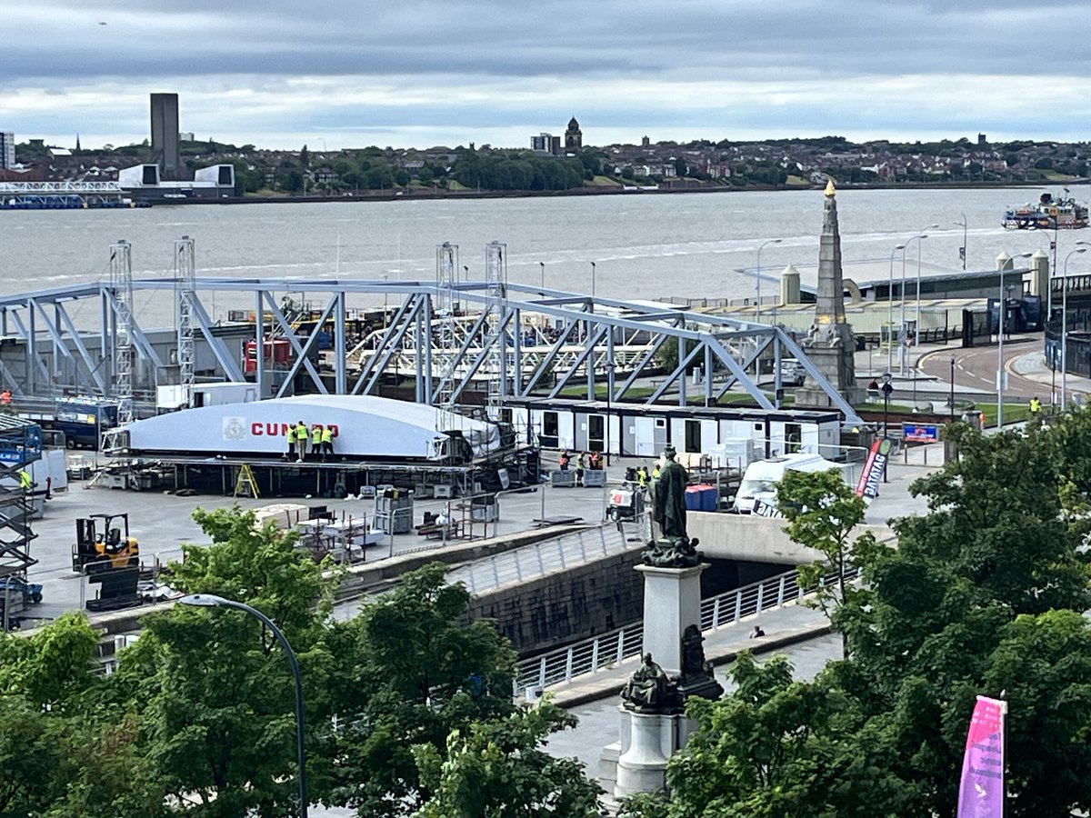 Excitement is starting as the building of the stage for the celebrations to mark @cunardline's naming of Queen Anne, next Monday, begins. Find out more about what's planned for June 3 at: liverpoolexpress.co.uk/legendary-teno… #AndreaBocelli #Liverpool
