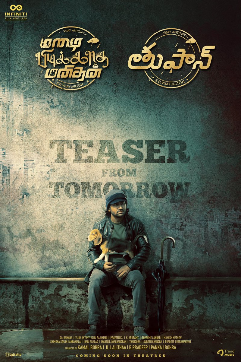 #MazhaiPidikkathaManithan #Toofan #MPMTeaser | #ToofanTeaser from Tomorrow at 6 pm 👍 🎬 @vijaymilton #Sathyaraj @vijayantony @realsarathkumar @akash_megha #SaranyaPonvannan @murlisharma72 @Dhananjayaka @AmbarPruthvi @FvInfiniti @trendmusicsouth @DoneChannel1 @digitallynow