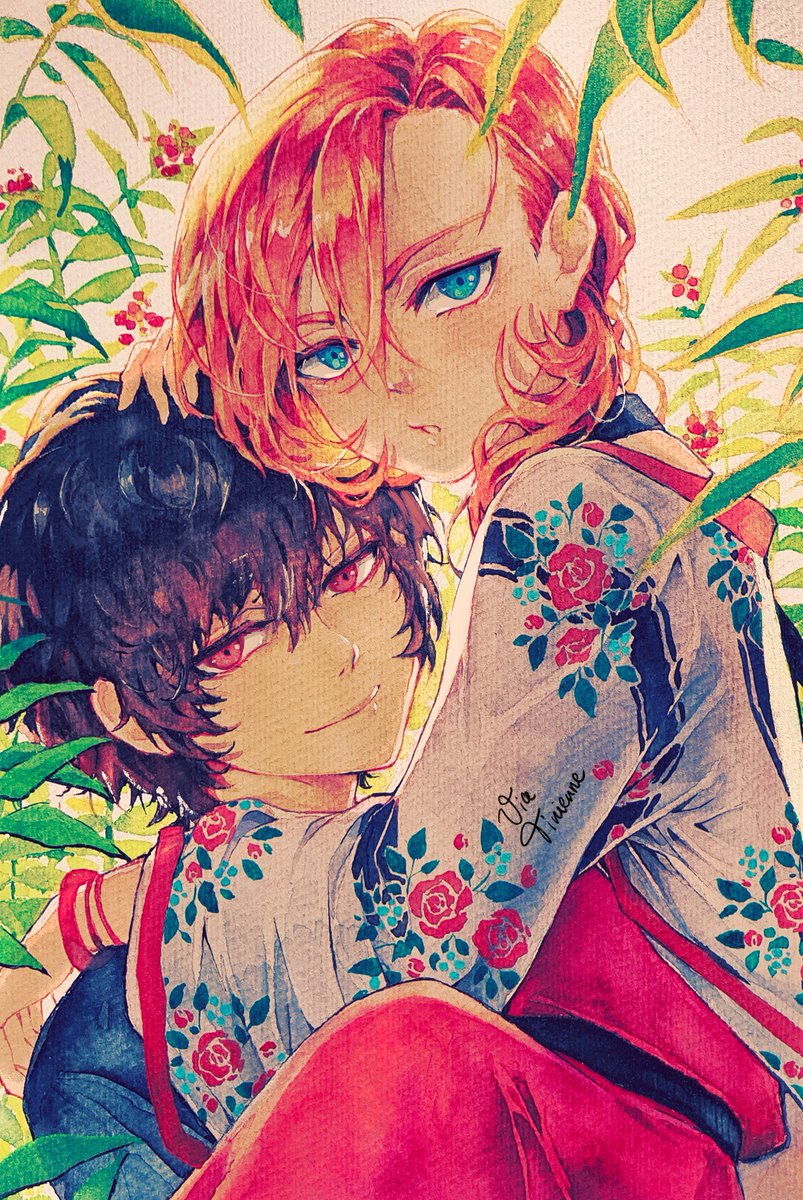 Via_Tinienne's tweet photo. #双黑 #skk #bsd #dachuu #文豪ストレイドッグス

It's a traditional artwork done with watercolour. 
I could sell some SKK watercolour artworks since I have so many, lol.
Chuuya and Dazai are fun to draw but somehow Chuuya looks a bit too young in this image (not my usual artstyle). https://t.co/6NRAKiSmQN