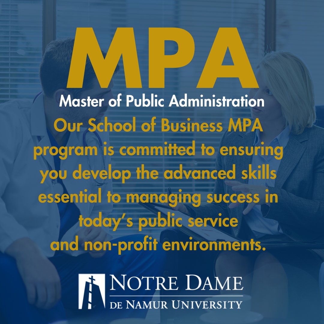 🔸 Our MPA program offers small classes taught by professionals who work in the field.

🔸 Get the education you deserve: ndnu.edu/sbm/mpa/

#NotreDameDeNamur 
#PublicAdministration
#SFBayArea
#SiliconValley
#MPA