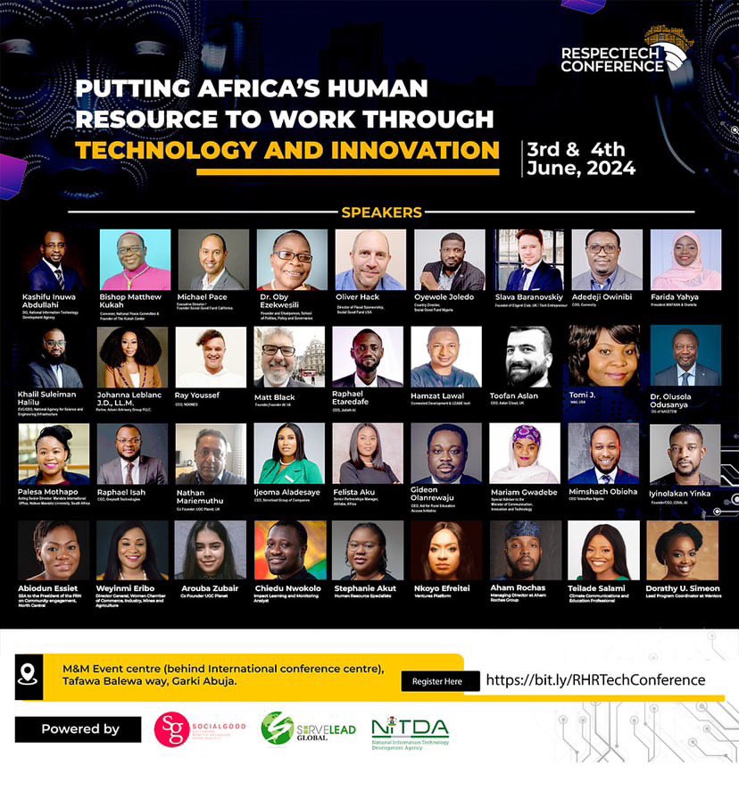 I'm excited to announce that I will be speaking at the Respectech-HR  Conference, Africa's most impactful tech event. 

This year, the conference is centered around the theme 'Putting Africa's Human Resources to Work through Technology and Innovation.'

#HR #Tech #HumanResources