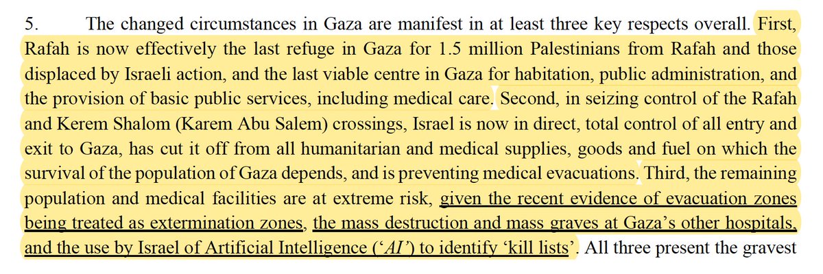 Within 2.5 weeks, Israel has made a reality what South Africa tried to prevent in its request for an order directing Israel to end hostilities in Rafah: - 1 million Palestinians have been forcibly displaced from Rafah; - evacuation zones are being treated as extermination zones.