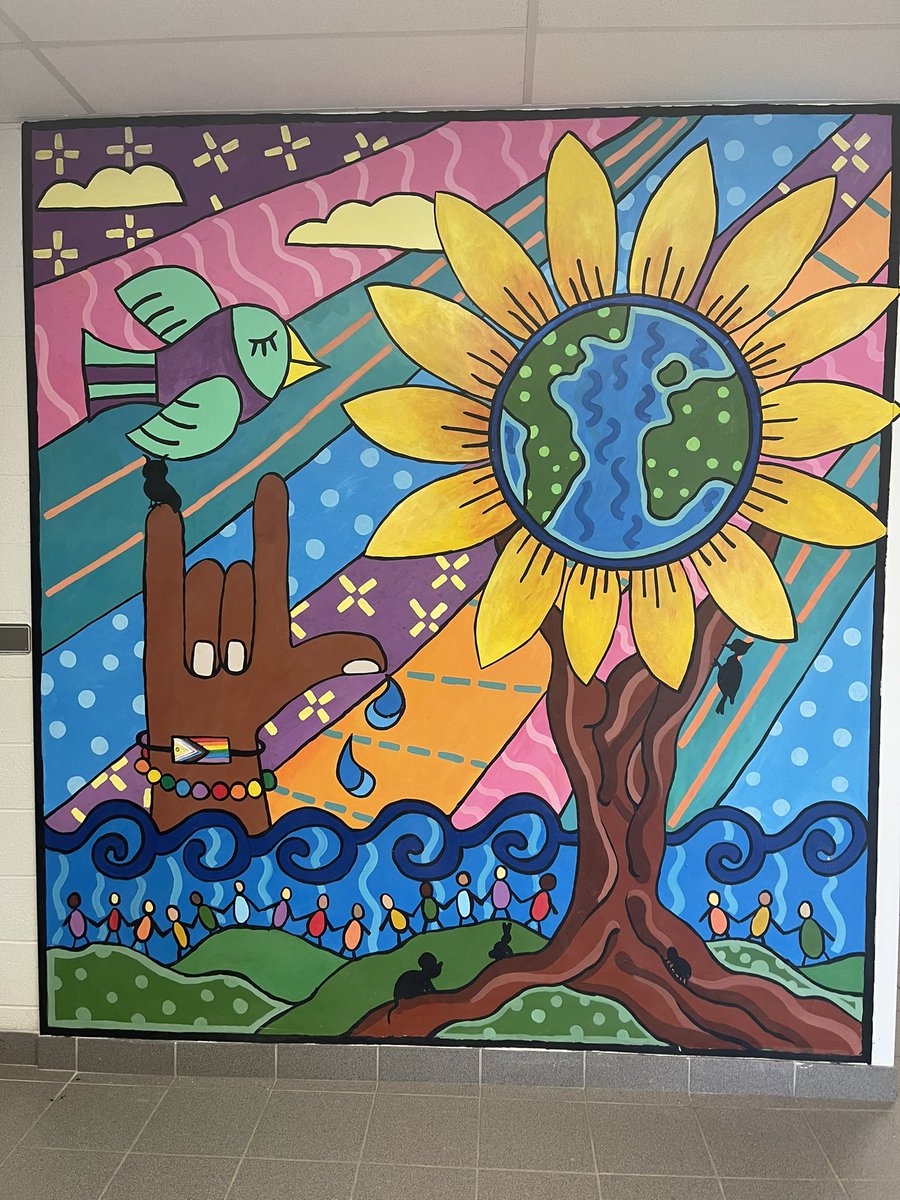 Students from Our art collective club completed our mural in the foyer. The communities of living things connect or teach each other, grow, share and learn from one another. Histories, stories and dreams come together.
