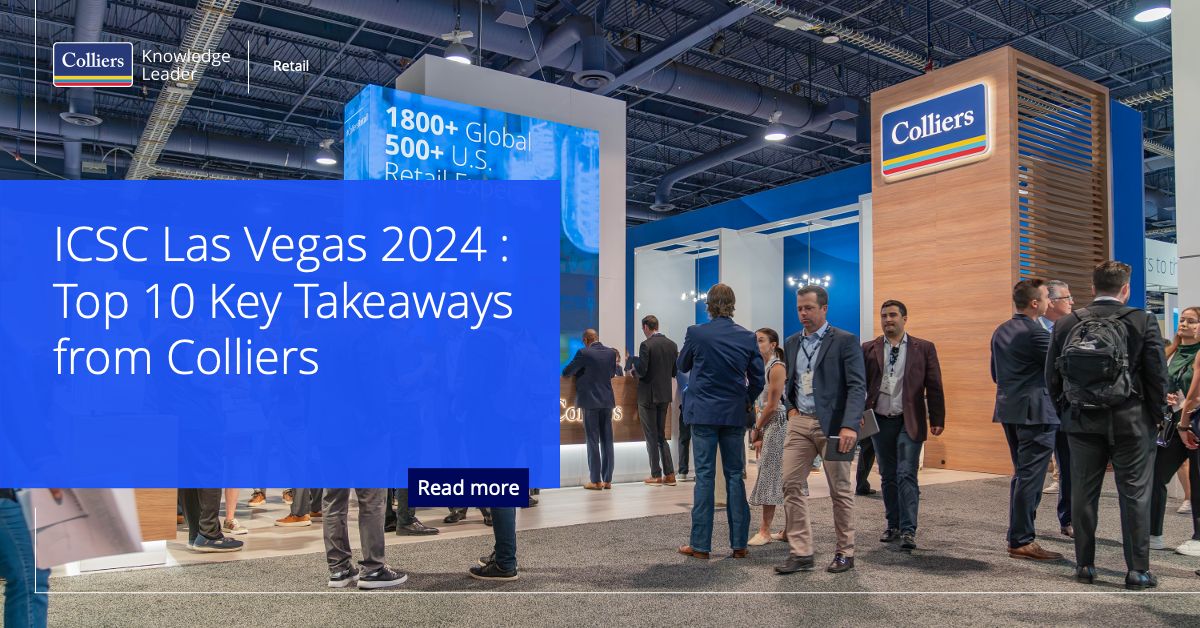 Colliers's tweet image. The #ColliersRetail team had an excellent time at ICSC Las Vegas. The convention gathered approximately 25,000 industry professionals for deal-making, trend exploration, and networking. Below, Nicole Larson provides a summary of events. 

Read it here: ow.ly/CGqc50RYr3i