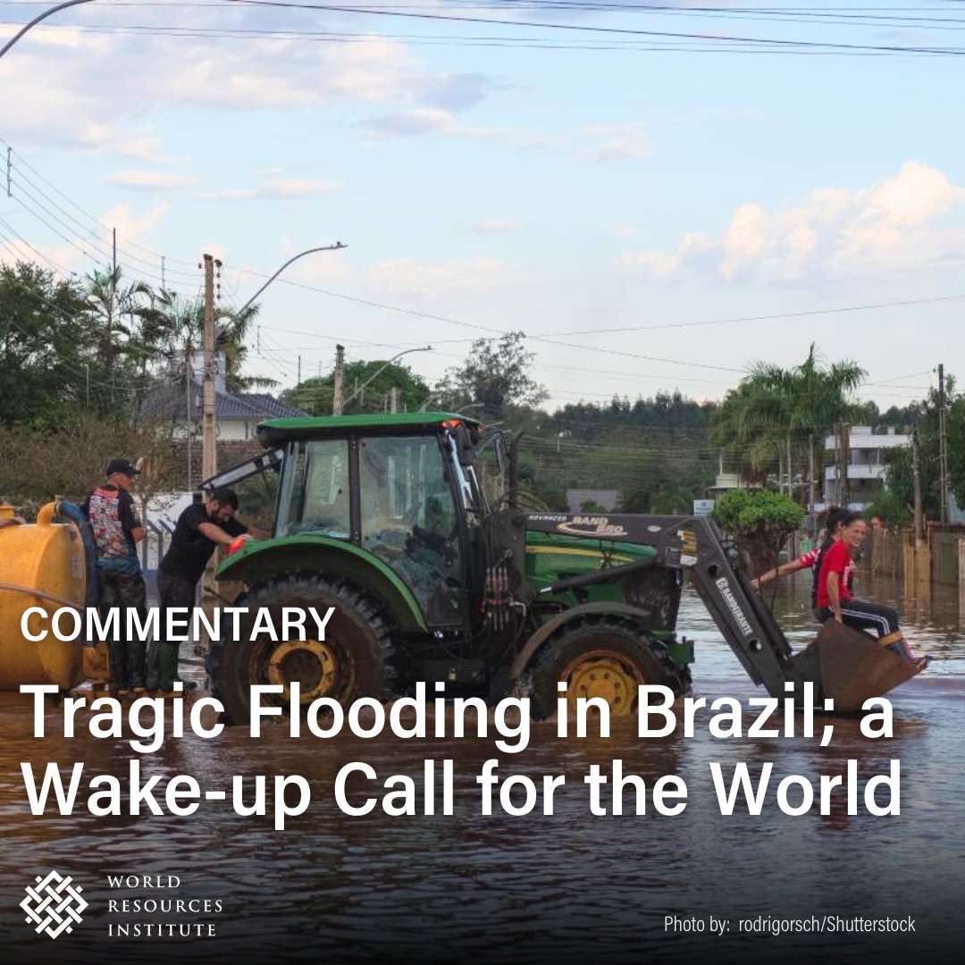The Executive Director of @WRIBrasil comments on the recent flooding and human tragedy in #Brazil. She further shares how these implications of climate change go far beyond the country. Read the commentary▶️ bit.ly/3JYOtNK