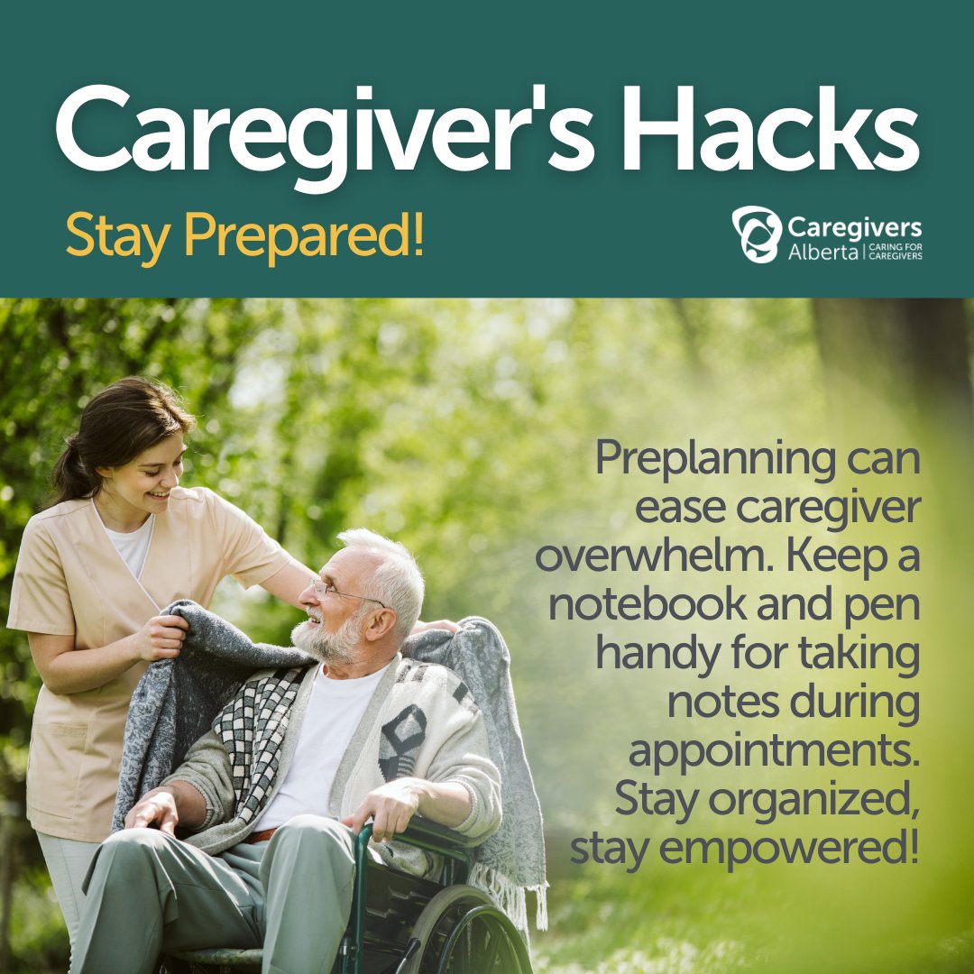 Caregiver preparedness tips: Stay Prepared! 

Preplanning can ease caregiver overwhelm. Keep a notebook and pen handy for taking notes during appointments. 

Stay organized, stay empowered!📝💪 
#CaregiverTips #StayPrepared