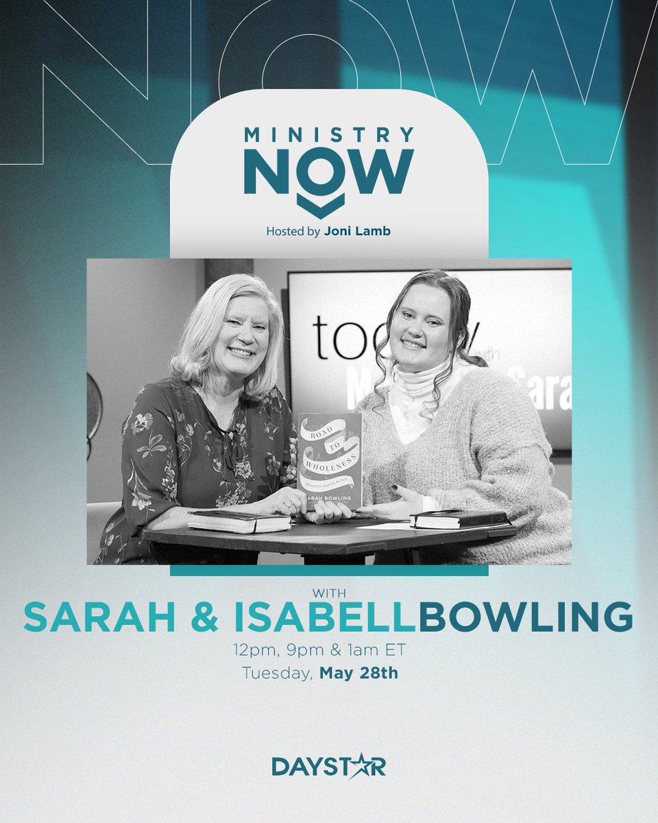 Join us LIVE today with @sarahbowling and Isabell Bowling! How can you find the road to wellness? Find out today on #MinistryNow at 12pm ET, only on Daystar and Daystar.com/live!