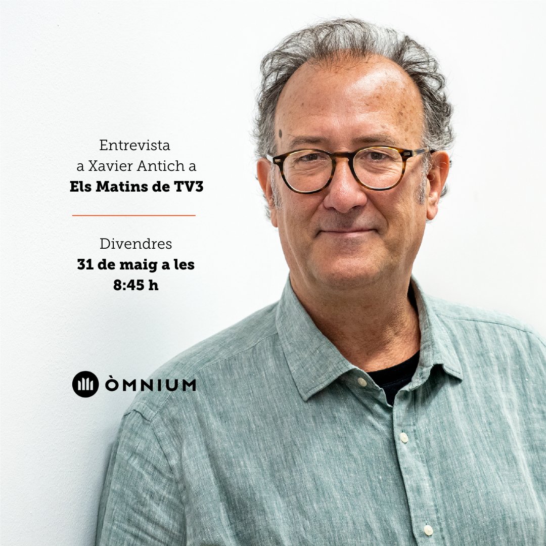 📻 D’aquí uns minuts, @xavierantich, president d'@omnium, serà entrevistat a @elsmatins de TV3 ⌚️ A les 8:45h ▶ ccma.cat/3cat/directes/…