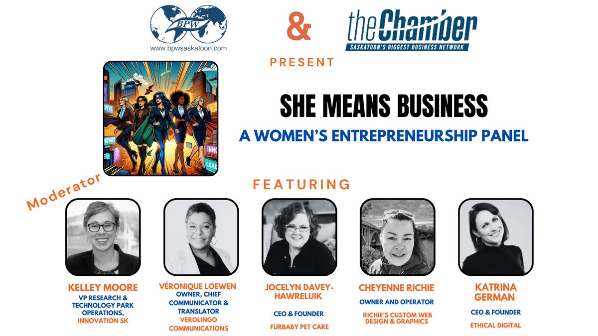 Proudly brought to you by Business &amp; Professional Women (BPW) Saskatoon, in collaboration with the Saskatoon Chamber of Commerce. 

Register here: bit.ly/4bRP8Nc

<a href="/BPWSaskatoon/">BPWSaskatoon</a>