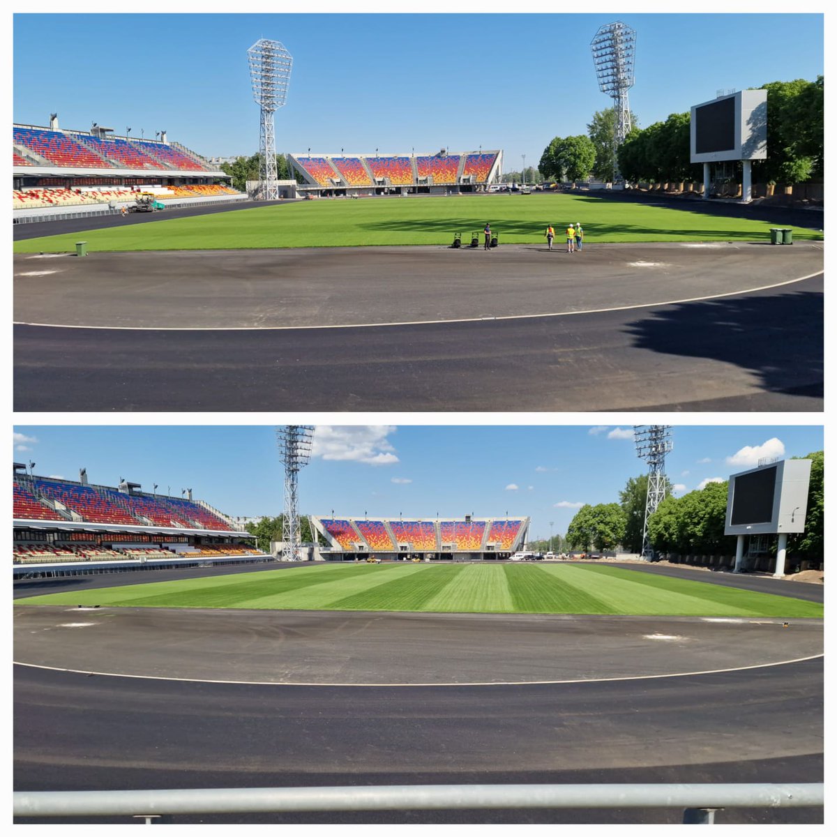 📸 ⚽ Šodien rekonstrukcijas un labiekartošanas darbu procesā - no rīta un pēcpusdienā @lnsclv stadionā 'Daugava'. Šeit top vēl vairāk iespējas ikdienas un profesionālam sportam bit.ly/43dqSSj 🏆🏟️ #lnsc #daugavasstadions #ERAF #EUfunded