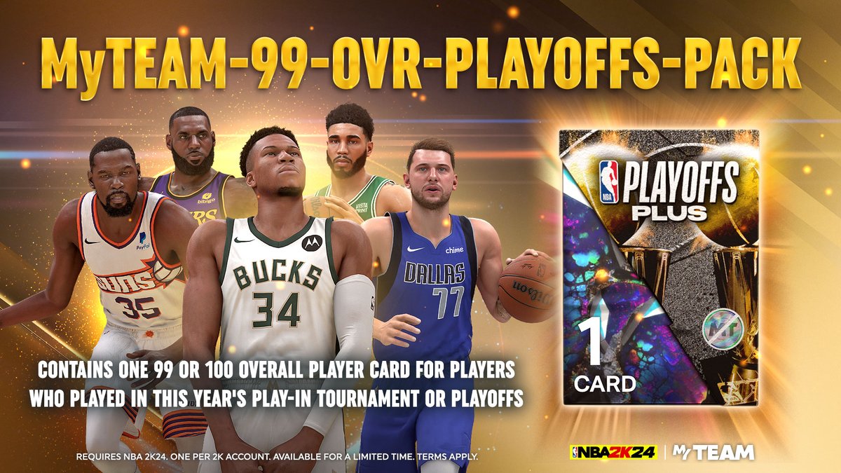 NBA2KMyTEAM's tweet photo. Did you catch this Locker Code during the game last night? 👀  

We've extended it so you can redeem it for a 99 or 100 OVR player card until next Tuesday at 8 AM PT! https://t.co/tdGRXNGh9K