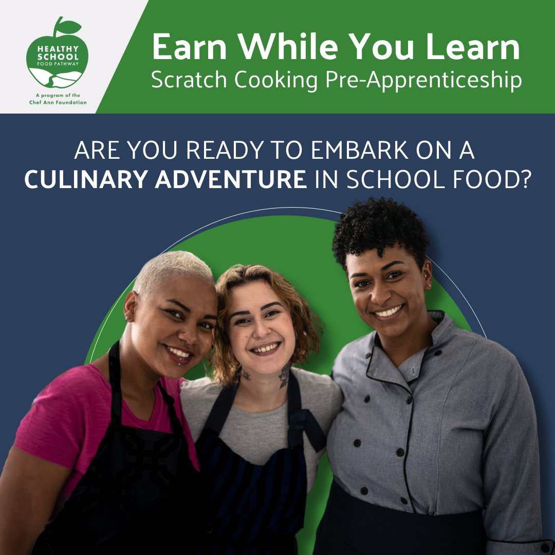 Calling all California residents: We're accepting applications for our Fall 2024 CA Healthy School Food Pathway (HSFP) Pre-Apprenticeship! 🍏 The deadline to apply is Monday, August 26th. To learn more and apply, visit: ow.ly/4oGu50Rxwi2