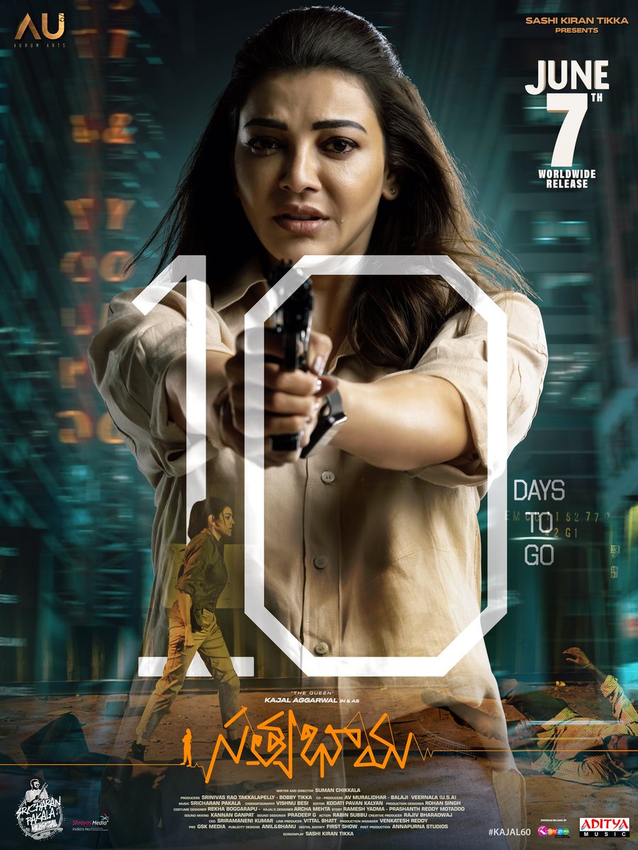 🔟 days to witness the '𝐐𝐮𝐞𝐞𝐧 𝐨𝐟 𝐌𝐚𝐬𝐬𝐞𝐬' unstoppable action in #Satyabhama 🔥 #SatyabhamaTrailer💥 ▶️ youtu.be/6Ff044zFBCE Grand Release Worldwide on June 7th. @MSKajalAggarwal @Naveenc212 @AurumArtsOffl @sumanchikkala @sashitikka @bobytikka @SricharanPakala