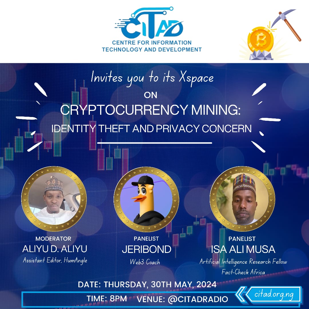 As we're transitioning into Digital Currently & with proliferation of various mining coins, the issue o identity theft & online privacy has become a concern. Therefore, it's important to sensitize the public about the dangers of clicking on every link. Join us in this discussion