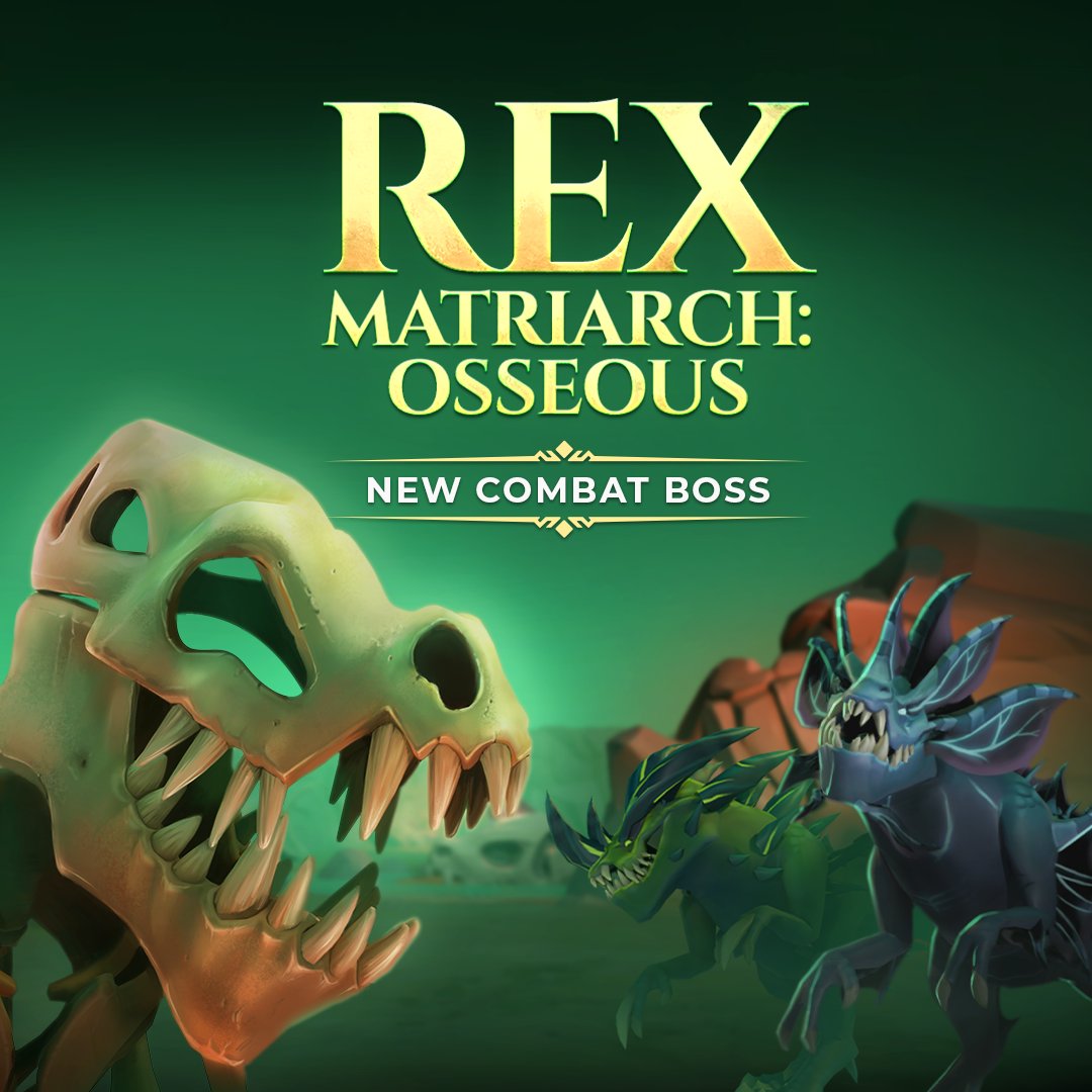RuneScape's tweet photo. Osseous, the fourth Rex Matriarch, has arrived TODAY! 🦖 Do you have what it takes to defeat this...bone-ifide baddie?

📍 Details here: https://t.co/sVNCkT4RCO https://t.co/yyP96boJMy