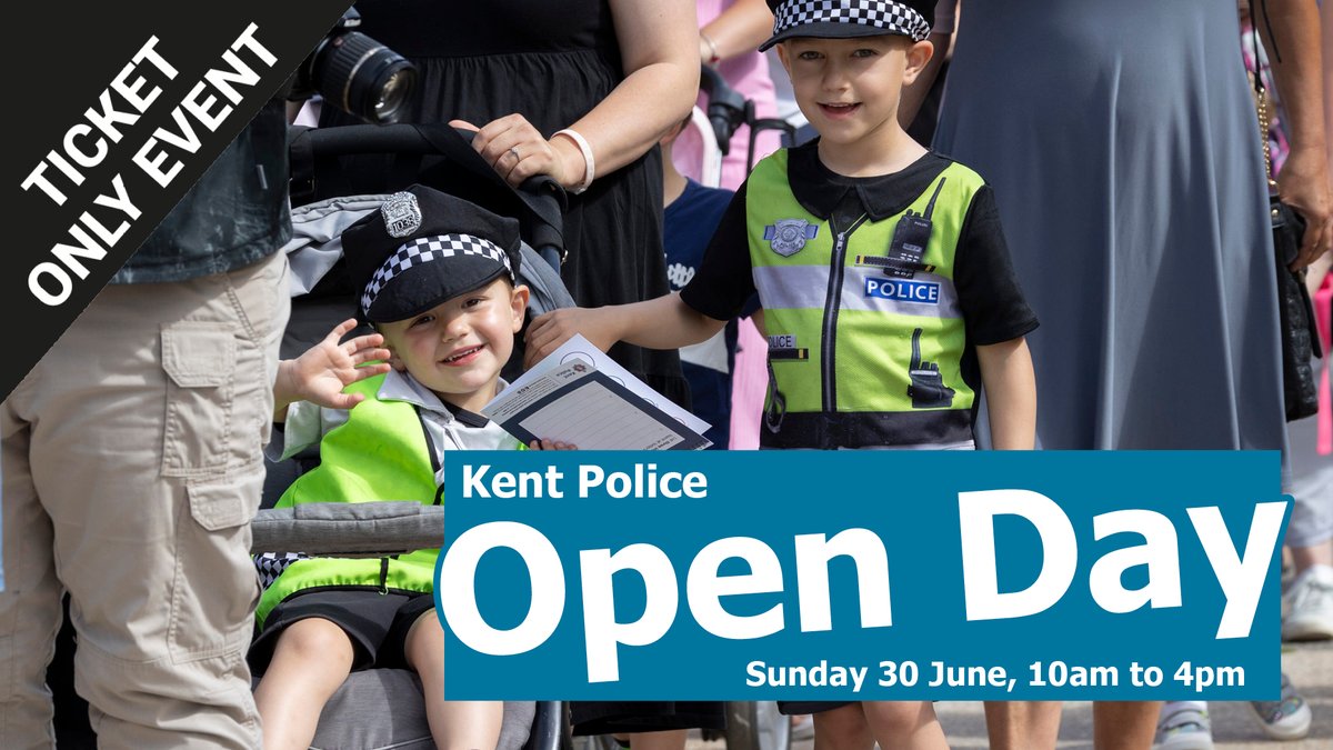 We are excited to announce we will be hosting our Open Day this year on Sunday 30 June 2024! Look out for ticketing information which will be available next week. We look forward to seeing you. For more information visit kent.police.uk/OpenDay #KPOpenDay