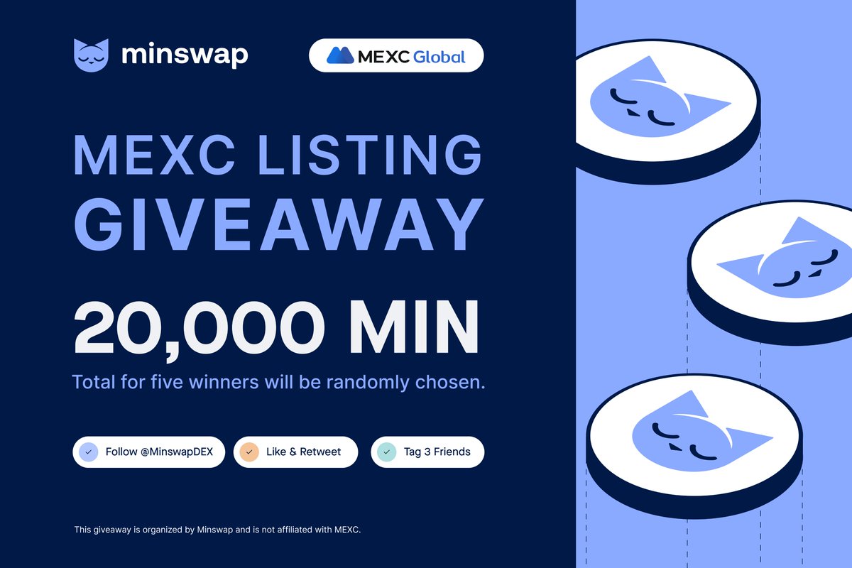 Celebrate the @MEXC_Official $MIN Listing with Us🎊 We're giving away a total of 20,000 $MIN to five winners! 🎉 How to participate? 1️⃣ Follow us on X 2️⃣ Like & Retweet this post 3️⃣ Tag 3 friends 🌟 Winners will be randomly chosen and announced on Friday, 31st of May 🌟