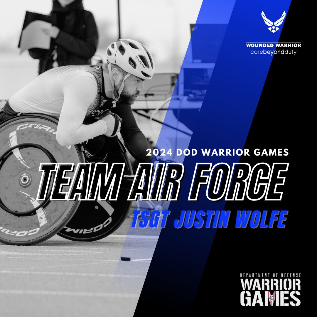 ⭐️ Meet TSgt (ret) Justin Wolfe ⭐️

Honored to announce returning competitor TSgt (ret) Wolfe who will represent #TeamAirForce at the 2024 Warrior Games in Orlando, FL next month. Cheer him on as he competes with the heart of a champion! 🏅✈️
#AFW2 #warriorgames2024